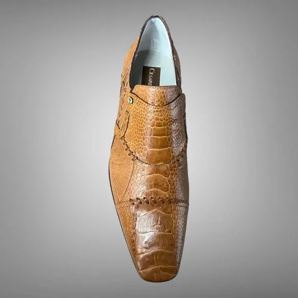 $1350 CESARE PACIOTTI US GENUINE OSTRICH SKIN LOAFERS  display picture 1